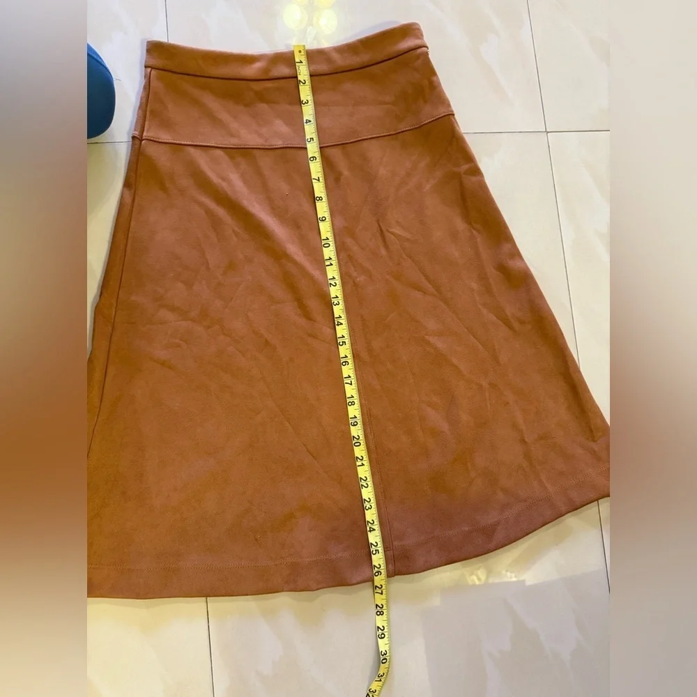 Girls Faux Suede kid chick Skirt brown zipper winter zipper 18 Y winter